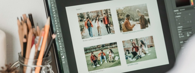 Bildverarbeitung auf Laptop